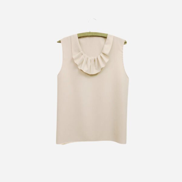 Sleeveless-Ruffled-Neckline-Top