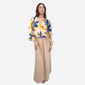 Graceful-Floral-Blouse-with-Elegant-Beige-Maxi-Skirt