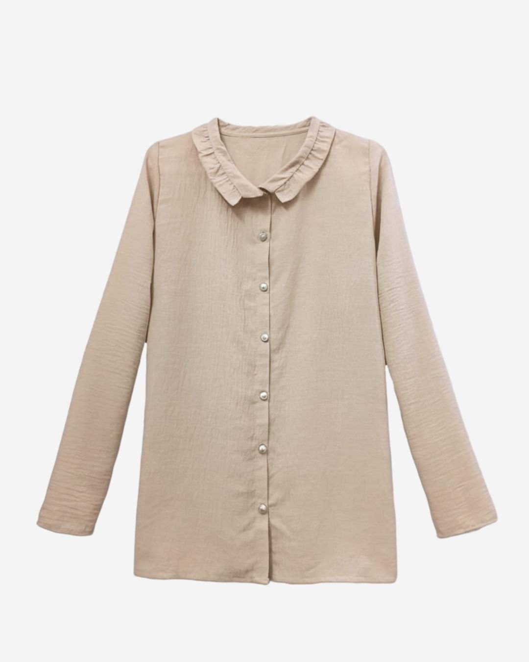 Asmaa Basha Beige Linen Modest Classy Blouse