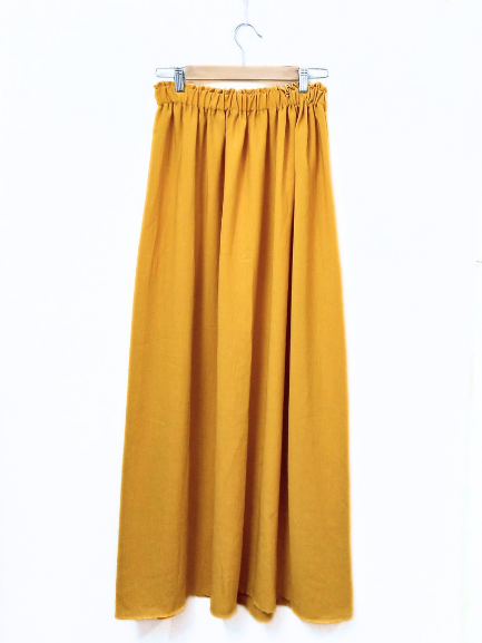 Asmaa Basha Mustard Linen Modest Comfy Skirt