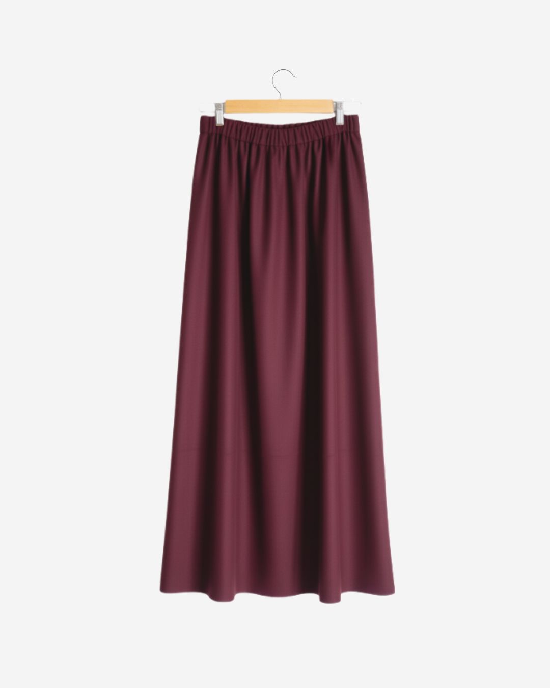 Asmaa Basha Burgundy Suede Modest Maxi Skirt