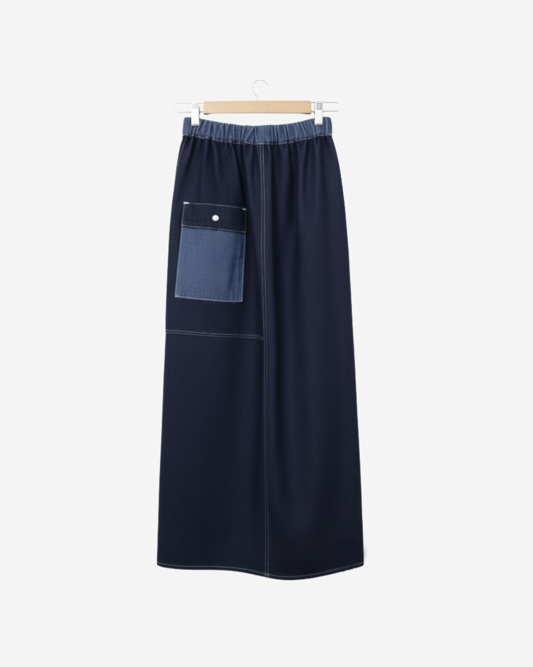 Asmaa Basha Dark Denim Straight Modest Skirt