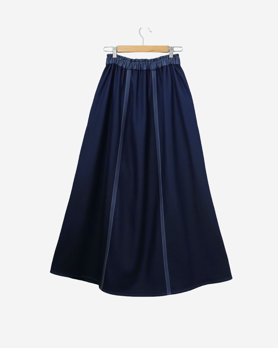 Asmaa Basha Dark Denim Wide Modest Maxi Skirt