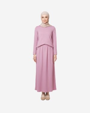 Asmaa Basha Pink Knit Modest Maxi Suit