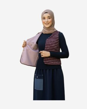 Asmaa Basha Double Face Wool Vest in Pink & Burgundy