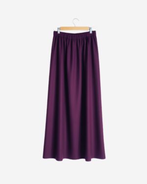 Asmaa Basha Dark Mauve Suede Modest Maxi Skirt