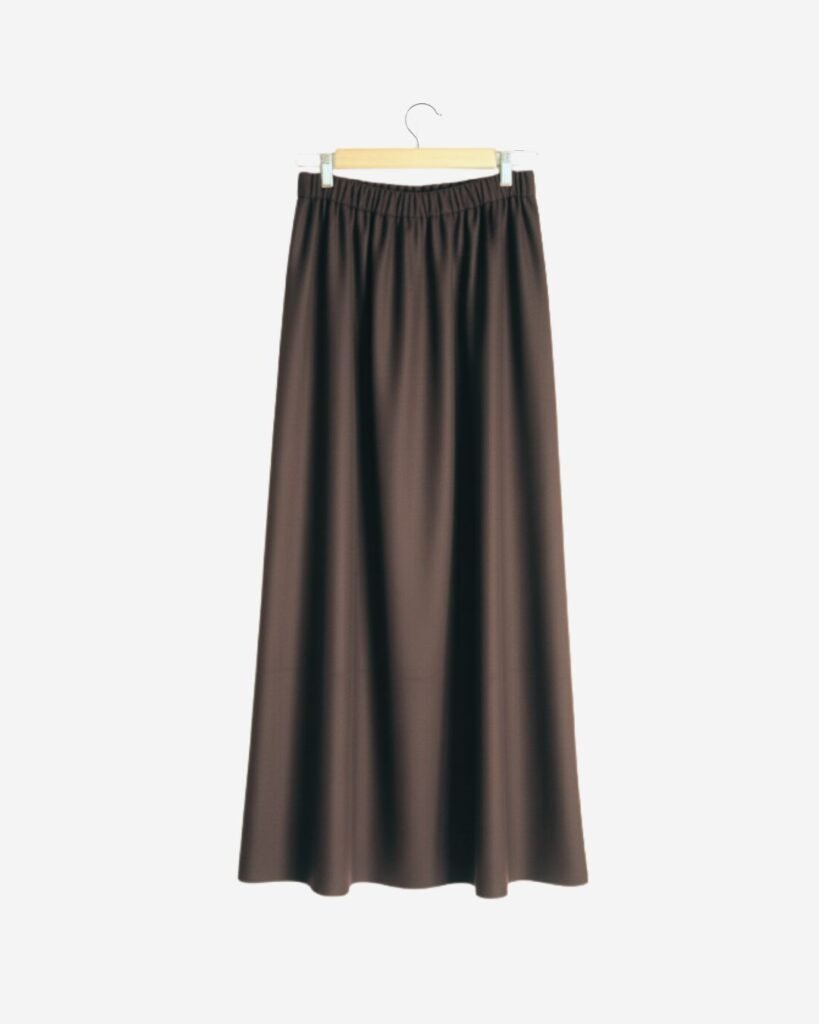 Asmaa Basha Brown Suede Modest Maxi Skirt