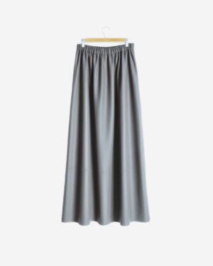 Asmaa Basha Grey Suede Modest Maxi Skirt