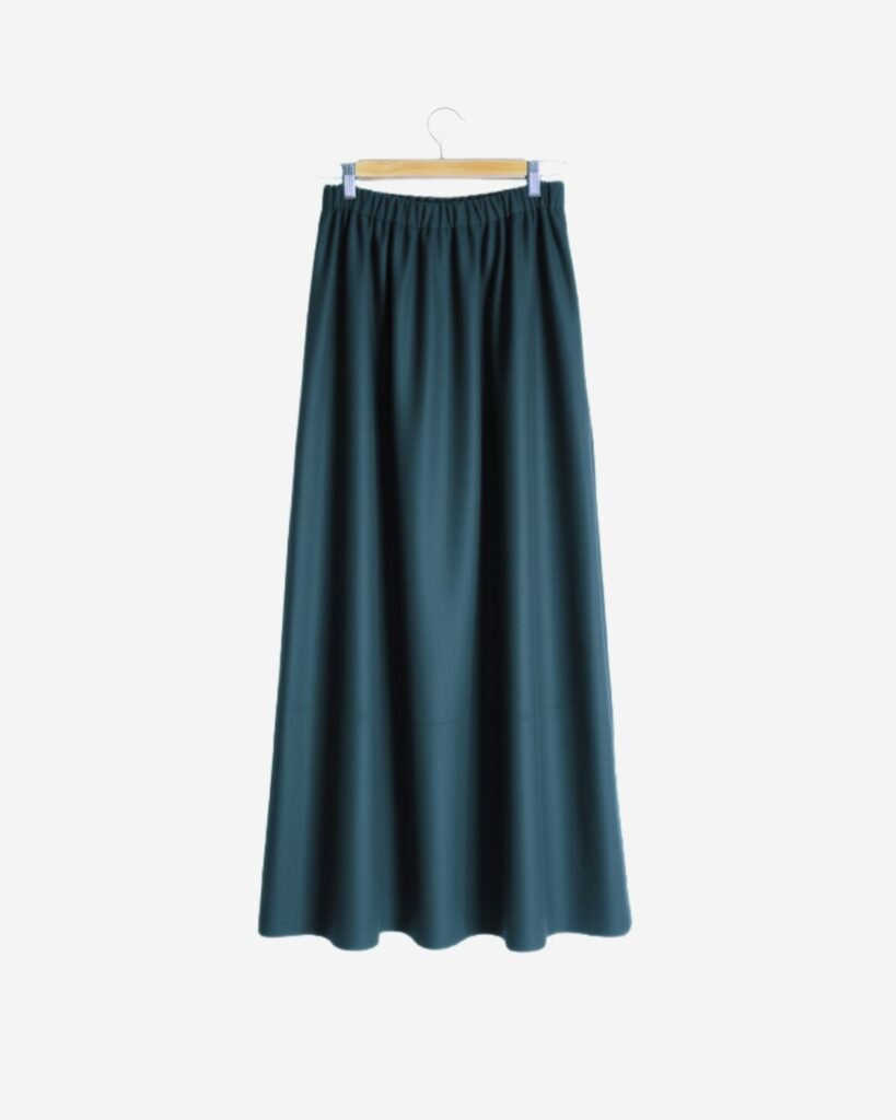 Asmaa Basha Turquoise Suede Modest Maxi Skirt