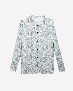 Asmaa Basha White and Black Cotton Modest Smart Blouse