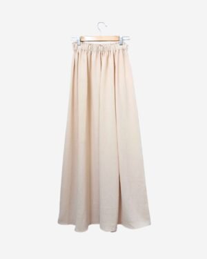Asmaa Basha Light Beige Linen Modest Chic Skirt