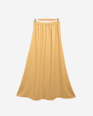 Asmaa Basha Mustard Linen Modest Comfy Skirt