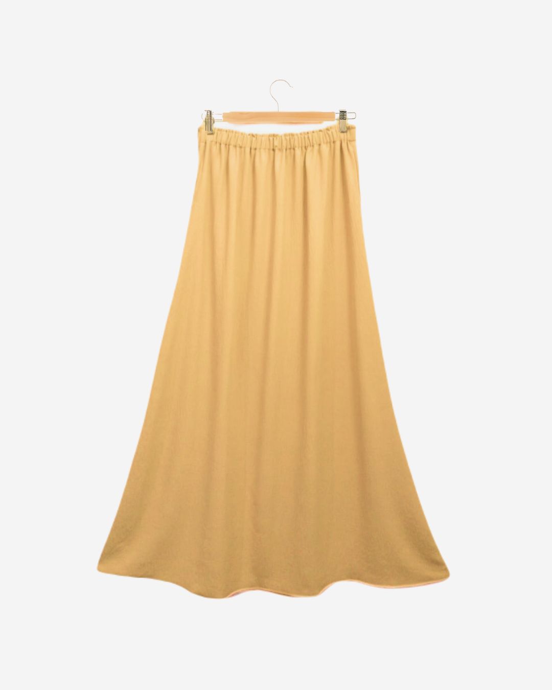Asmaa Basha Mustard Linen Modest Comfy Skirt