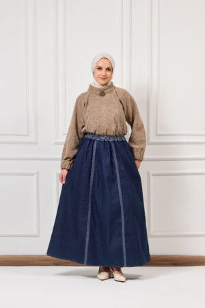 Asmaa Basha - Beige Knit & Dark Denim Winter Outfit